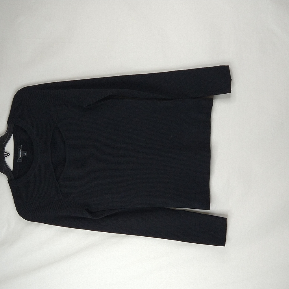 INC Black Peep Hole Sweater Size: L